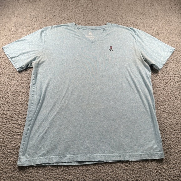 Psycho Bunny Other - Psycho Bunny Men's Light Blue V-Neck‎ T-Shirt Size 8 Pima Cotton